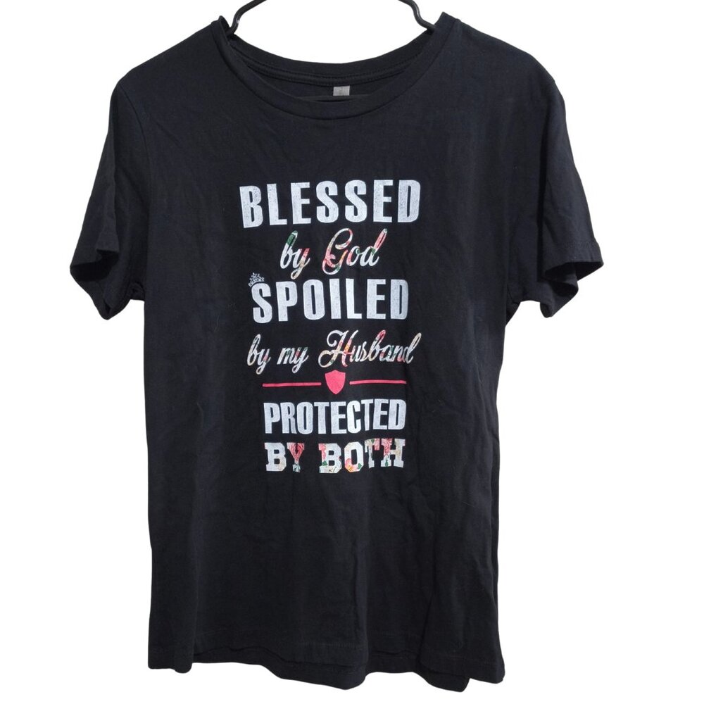 Next Level Size XL Blessed By God Spoiled By Husband Short Sleeve T-Shirt